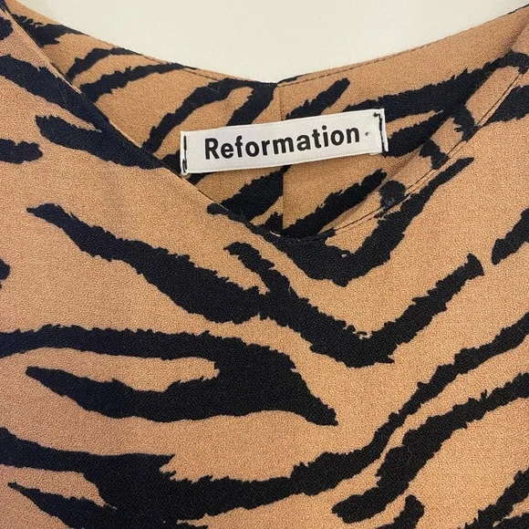 Reformation Black and Tan Midi Dress - Picture 3 of 5